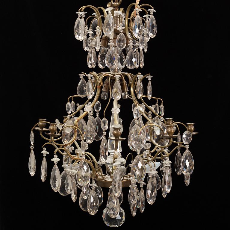 A rococo style chandelier, Early 20th Century.