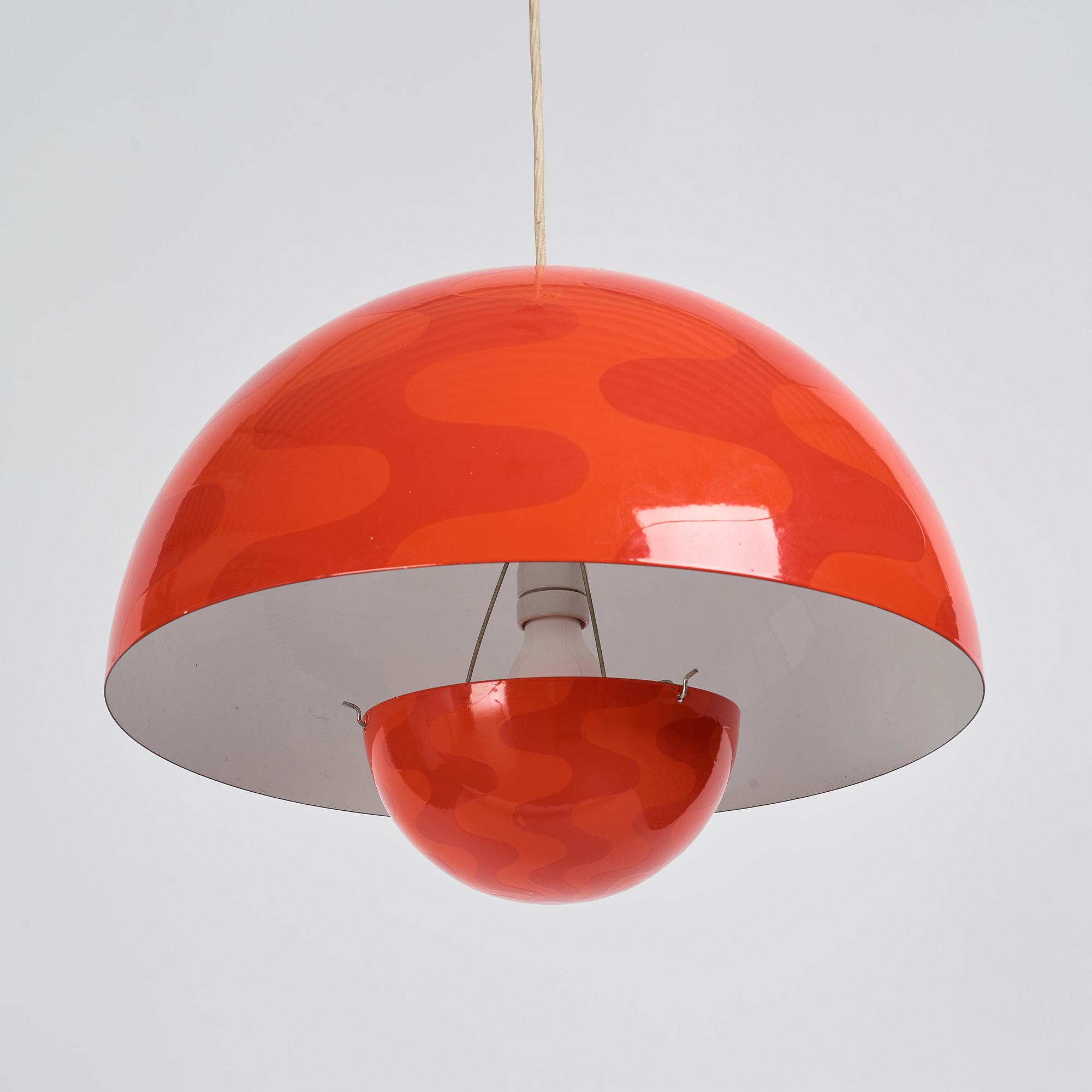 Verner Panton, a 'Flower Pot', ceiling lamp, Louis Poulsen, Denmark, 1970s.