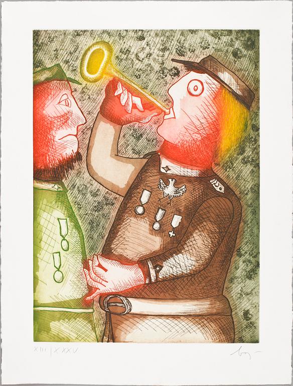 PORTFÖLJ MED GRAFISKA BLAD, 9+1 st, samtl sign o numr HC XIII/XXXV o XXVI/XL, i portfölj, 1981.