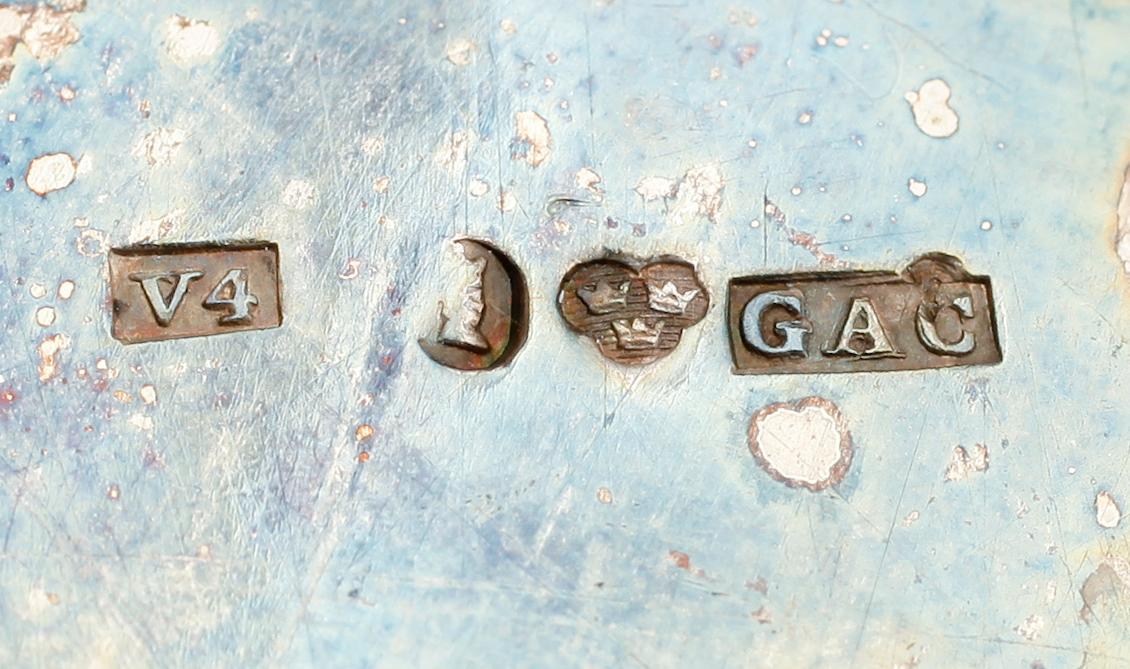 GRÄDDKANNA, silver, Gustaf Adolf Cedergren, Stockholm 1851. Vikt ca 206 g.