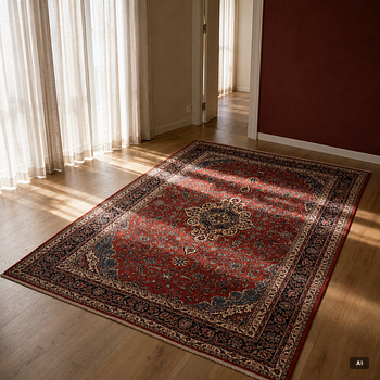 An Afshar carpet approx. 288 x 205 cm.