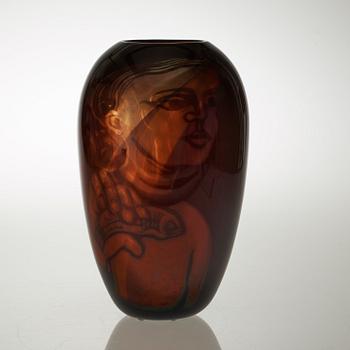 An Eva Englund graal glass vase, Muraya 1991.