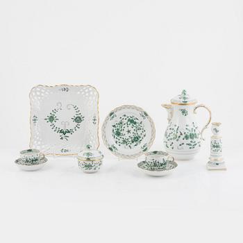 A 40-piece porcelain coffee service, "Indische Malerei Grün", Meissen, Germany.