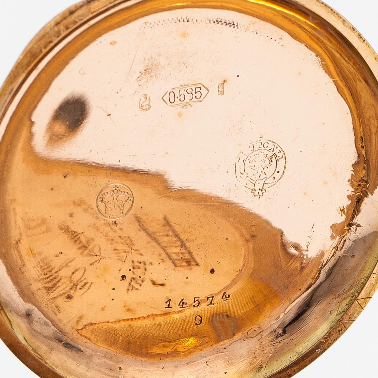 Fickur, 50 mm, kedja av Wilhelm Pettersson, Åbo 1884.