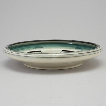 ILSE CLAESSON, a creamware dish from Rörstrand, signed I.C.