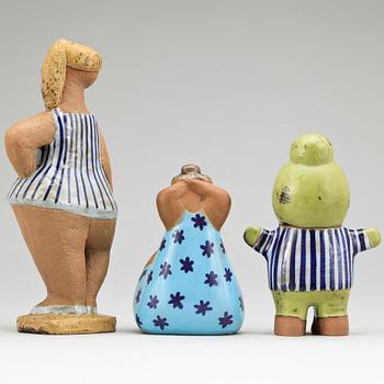 PARTI FIGURINER, 3 st, stengods, Lisa Larson, Gustavsberg, 1900-talets andra hälft.
