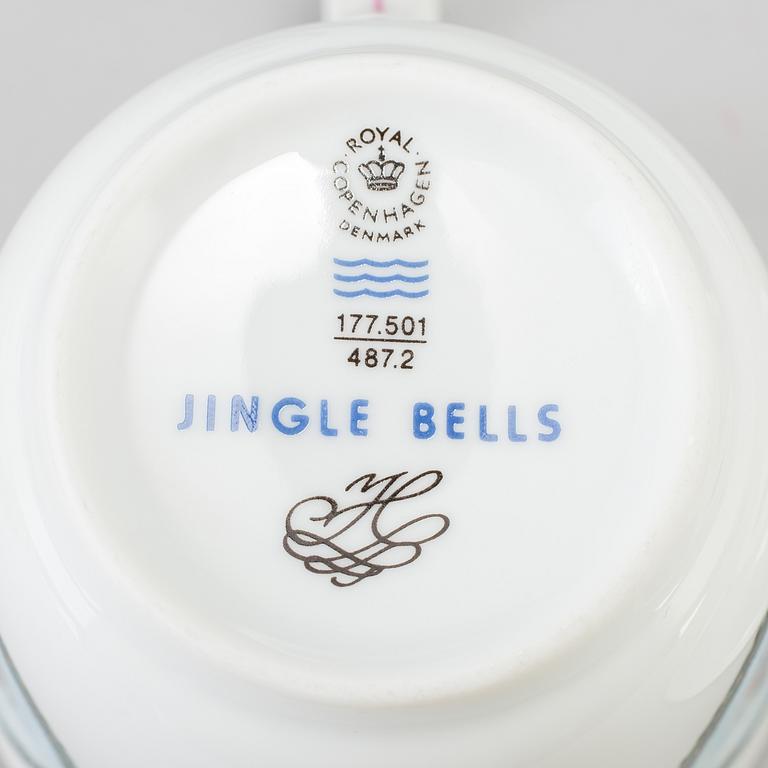 3 teacups with saucers, "Jingle bells", Royal Copenhagen.