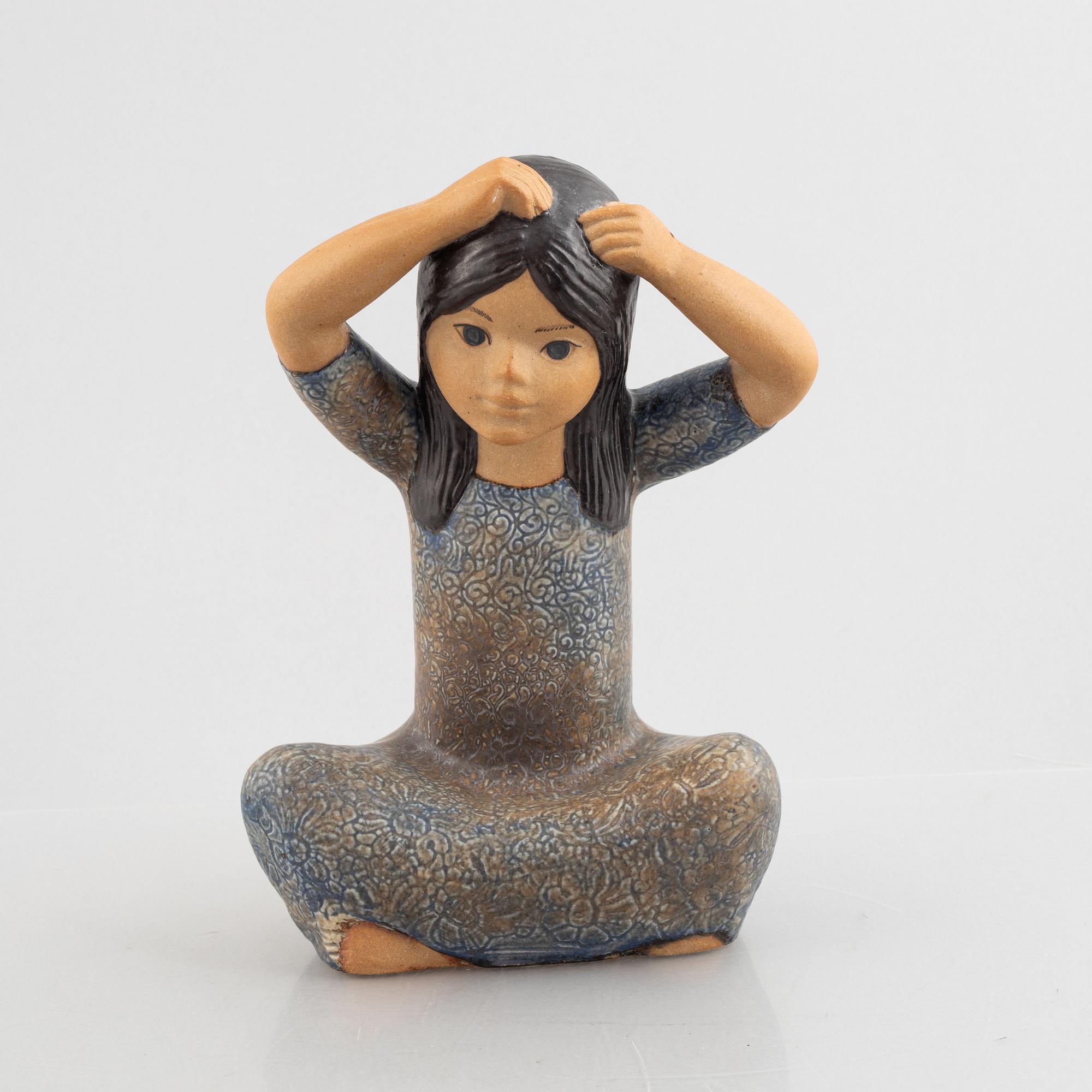 Lisa Larson, figurin, stengods, "Thailändska", Gustavsbergs Studio.