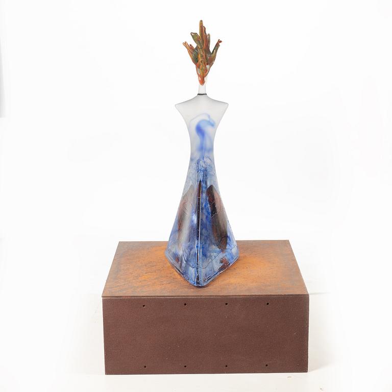 Kjell Engman, a unique glass sculpture, Kosta Boda, signed.