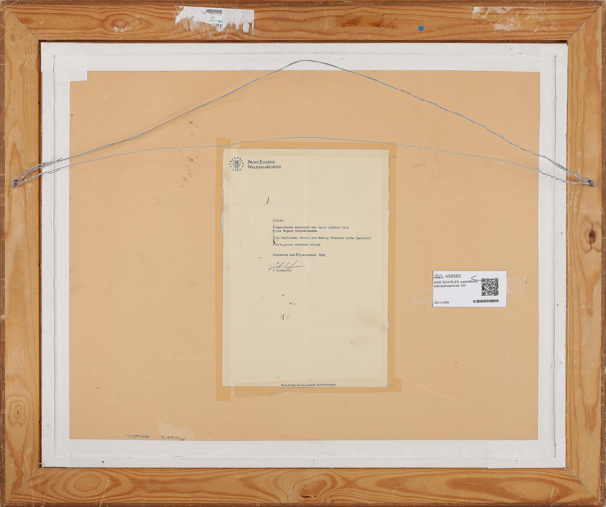 ERIC HALLSTRÖM, pastell, signerad.