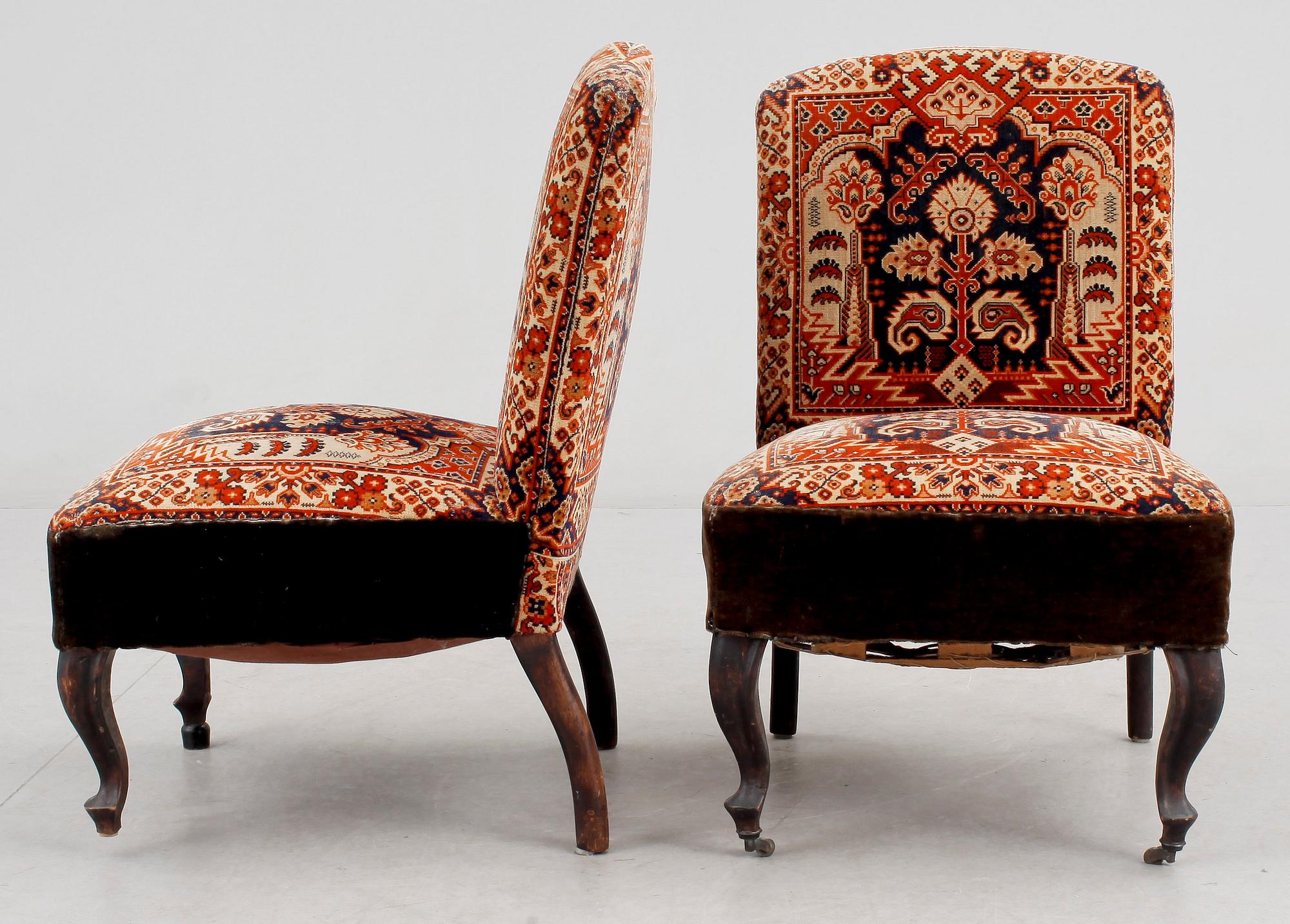 FÅTÖLJER, ett par, 1800-talets slut.