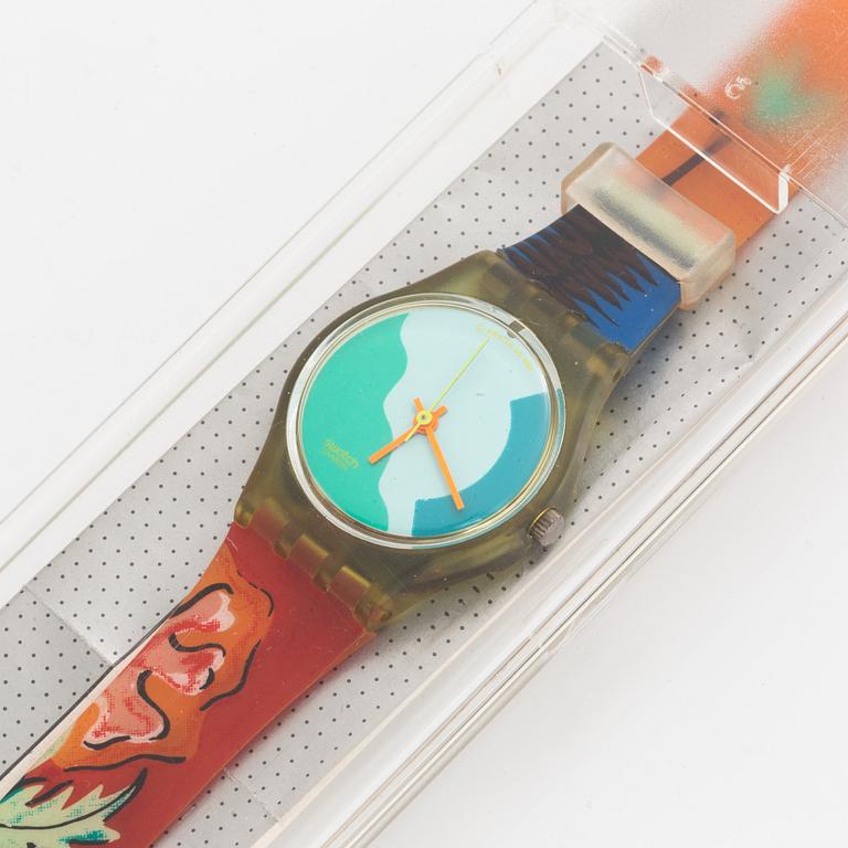 Swatch, Papaya Swing, wristwatch, 25 mm.