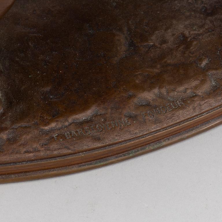 ALFRED JACQUEMART, a bronze sculpture, 'Les Boefs', signed, Barbedienne Fondeur.