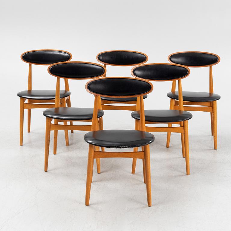 Fredrik Kayser, six model 125 chairs, Viken Møbelfabrikk, 1960's.