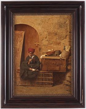 Leopold Carl Müller, Seated man in a red turban.