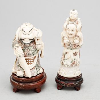 FIGURINER, 2 st, ben, Asien, 1900-tal.