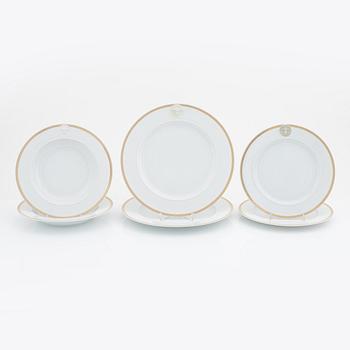 Versace, tableware, 6 pcs, porcelain, "Ikarus Medallion Méandre d'Or", Rosenthal.