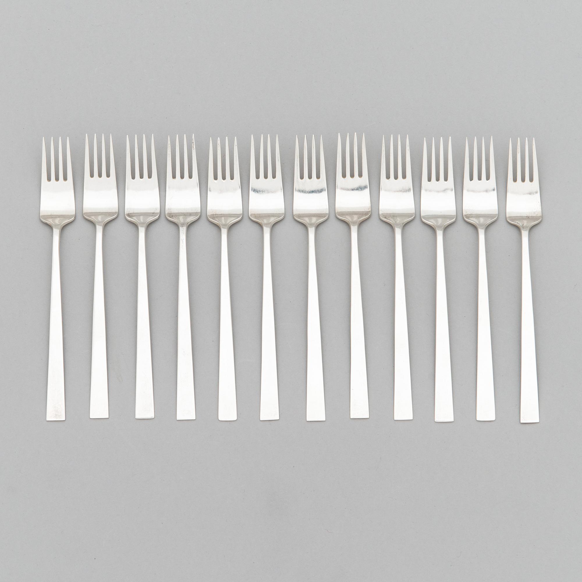 Bertel Gardberg, A 96-piece set of "Birgitta" silver cutlery, marked BG, Hopeatehdas oy, Helsinki 1956-64.