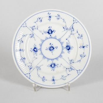 A group of five 'Blue Fluted' porcelain plates, Royal Copenhagen, model 2055, 761, 330, 329, 12, 1900-1973.