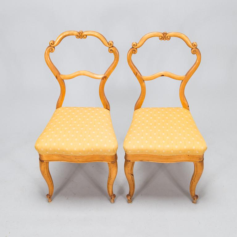 A pair of rococo revival chairs. Latter part of 19th century.