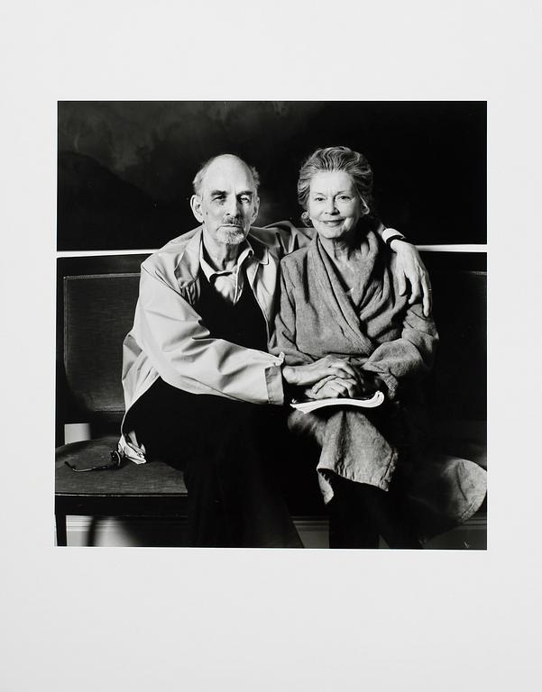 BERNT-OLA FALCK, tillskriven, silvergelatinfotografi, porträtterande Ingmar Bergman och Anita Björk på Dramaten.