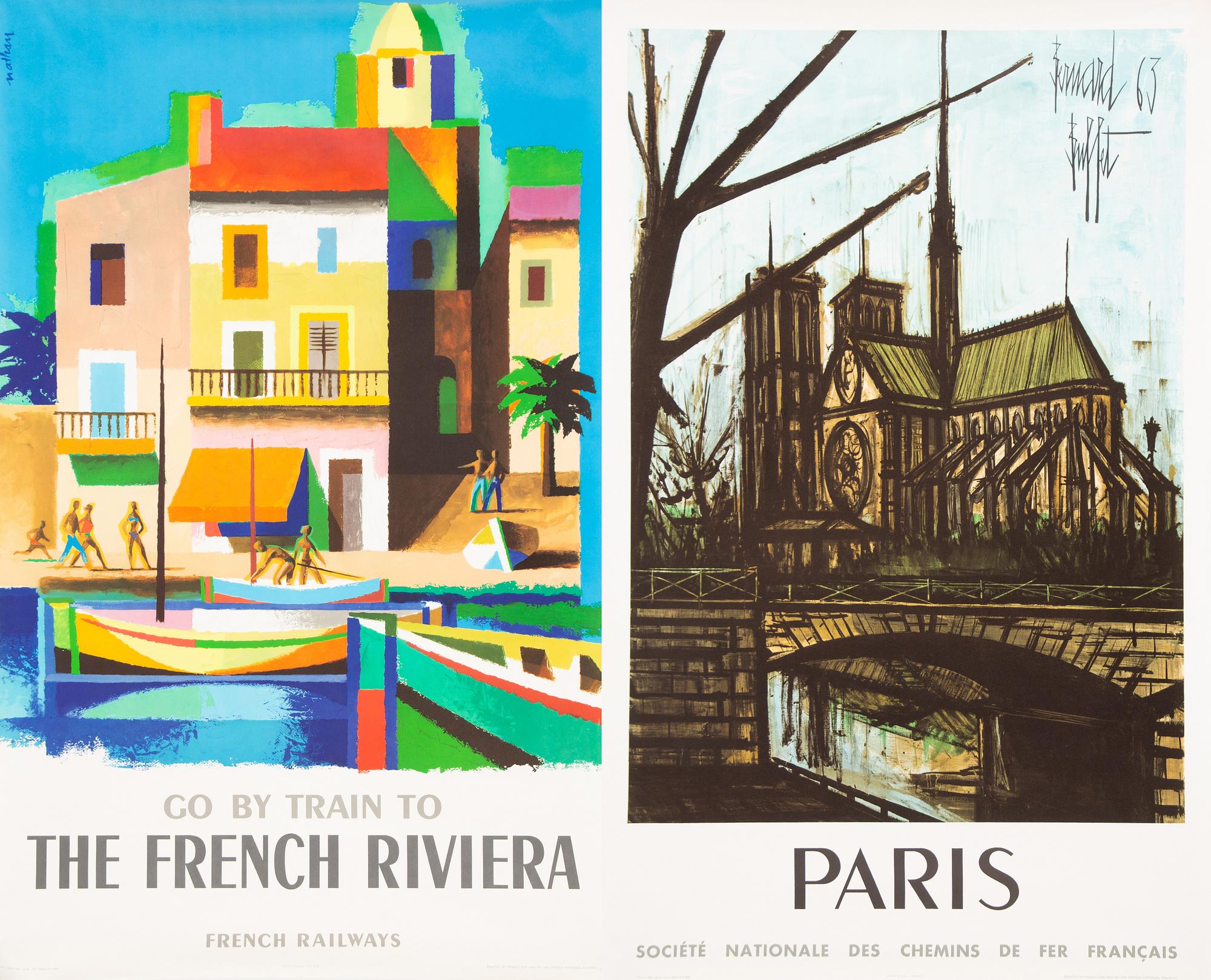 Two posters, French National Railroads SNCF, Paris, France, 1960's.