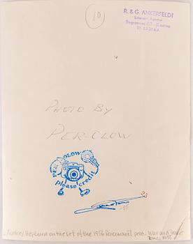 PER-OLOW ANDERSON, a photograph depicting Audrey Hepburn, signed with stamp and dated 1955.