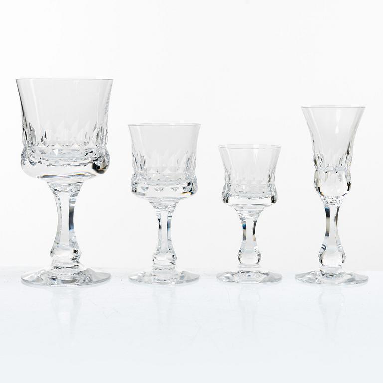 Ingeborg Lundin, a 44 pieces glass service, "Silvia", Orrefors, Sweden.
