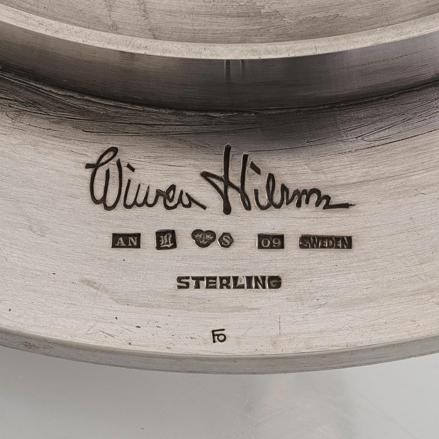 Wiwen Nilsson, ljusstake, sterling silver, Lund 1964.