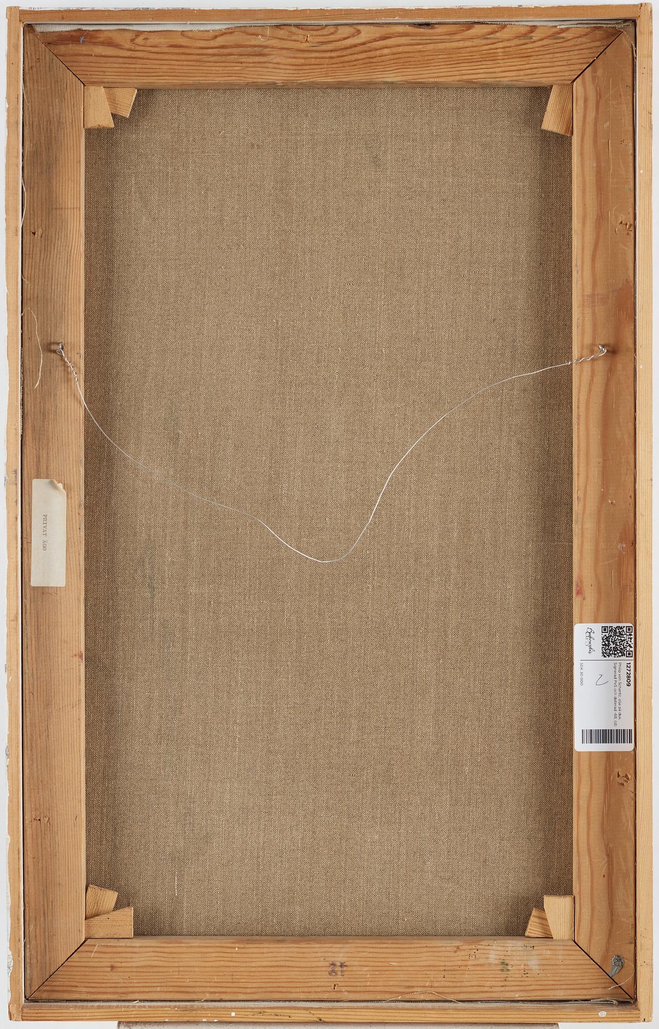 Philip von Schantz, oil on canvas. Signed and dated -68.