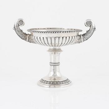 David Hirsch Hermansson & Co, skål på fot, silver, empire, Stockholm 1831.