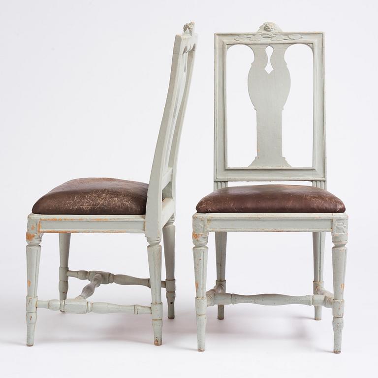 A set of six chairs by M Lundberg (master 1774-1812).