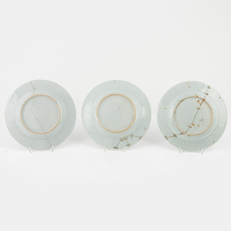 A set of five odd famille rose dishes, Qing dynasty, Qianlong (1736-95).
