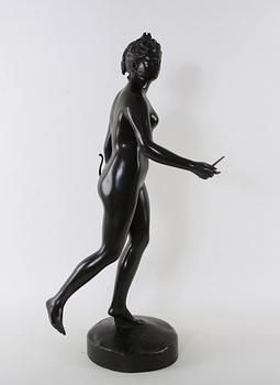 JEAN-ANTOINE HOUDON, efter, skulptur, patinerad brons.