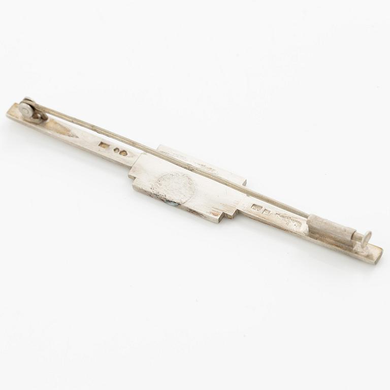 Wiwen Nilsson, a brooch, silver, geometric shape, Lund 1941.