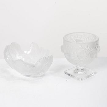 René Lalique, Six glass objects, Lalique, France, second half of the 20th century.