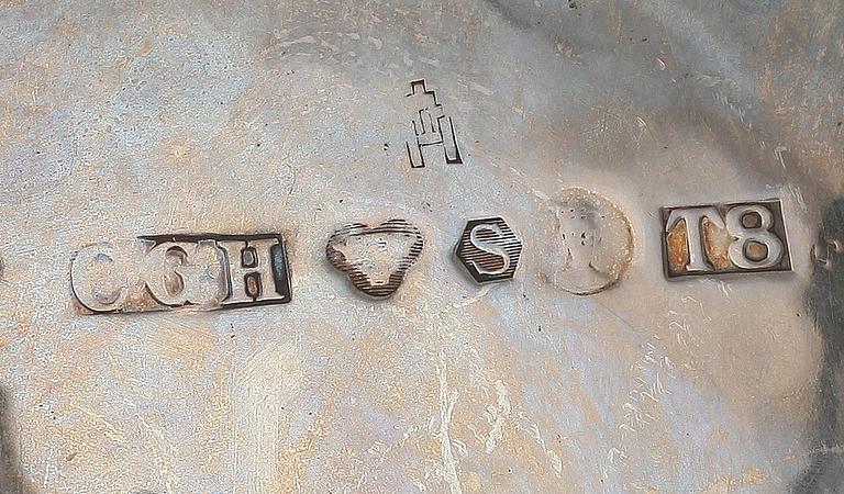 FAT samt VAS, silver, bla C G Hallberg, Stockholm, 1945. Totalvikt 914 g.