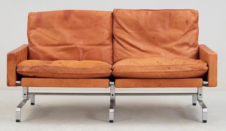 A Poul Kjaerholm brown leather 'PK-31'-2 sofa, by E Kold Christensen, Denmark.