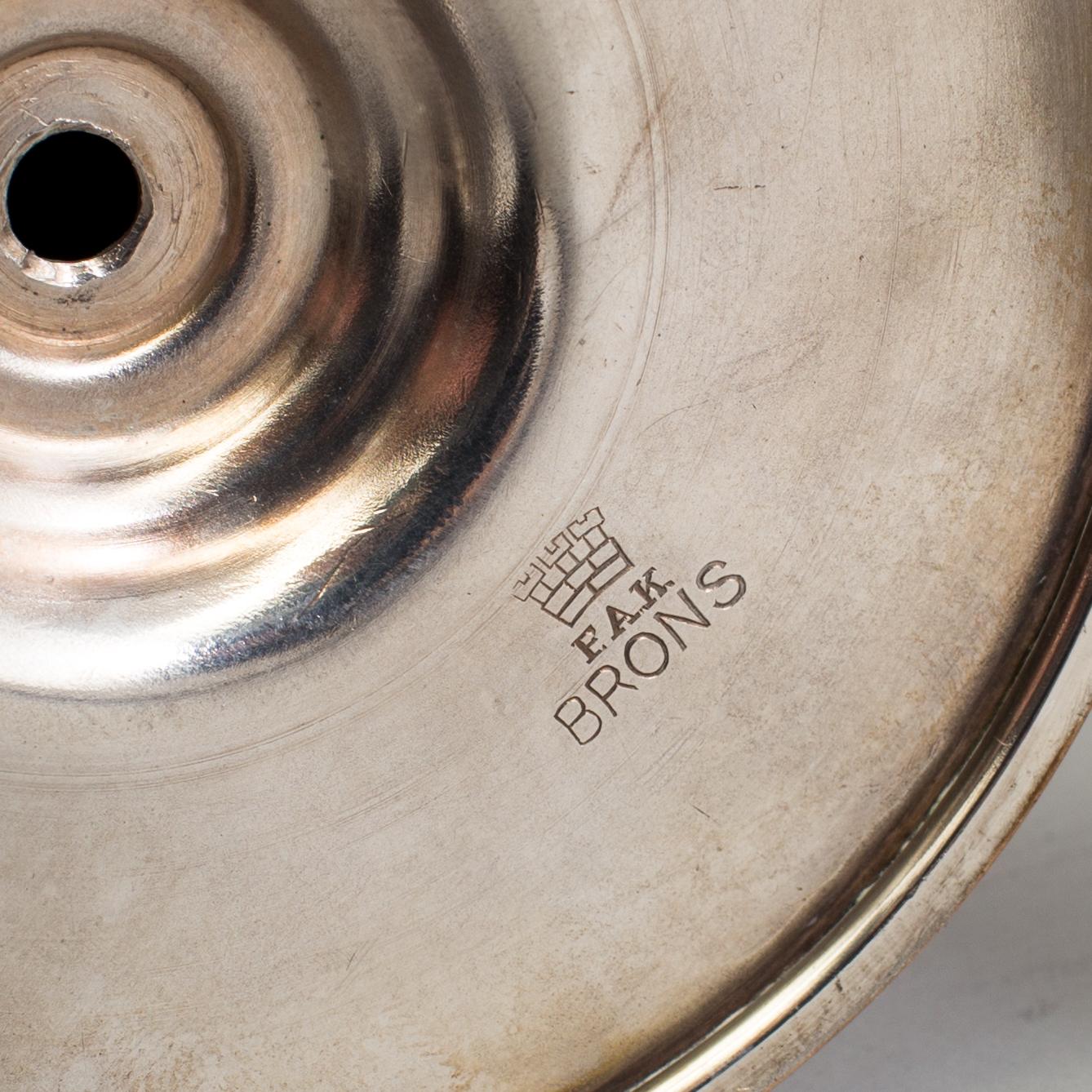 NILS FOUGSTEDT, ljusstakar, ett par, art deco, nysilver, för Fabriksaktiebolaget Kronsilver, 1930-tal.