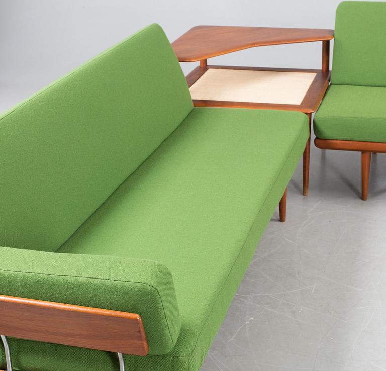 SOFFGRUPP, 3 delar, "Minerva", Peter Hvidt och Orla Mölgaard- Nielsen, France & Son, Danmark, 1950-tal.