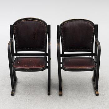 A pair of cinema chairs, 1920s/30s.