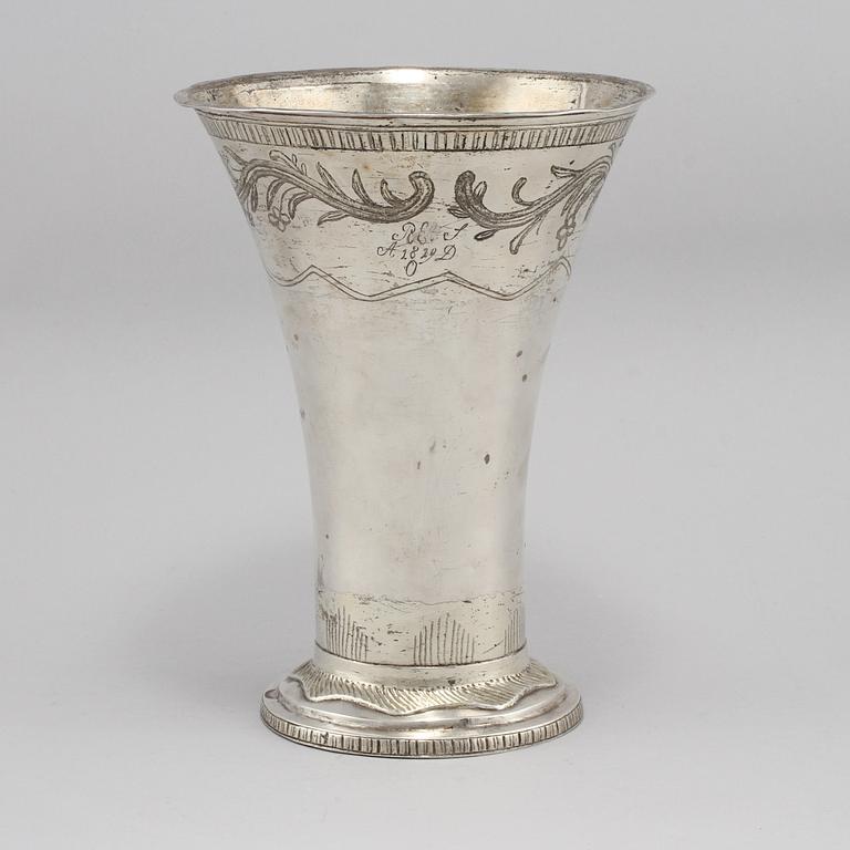 BÄGARE, silver, Anders Risén (1799-1825), Göteborg. Vikt 510 g.