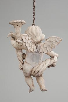 A pair of 18/19th cent wooden angels.