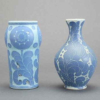 VASER, 2 st, flintgods, Josef Ekberg, Gustavsberg 1918.