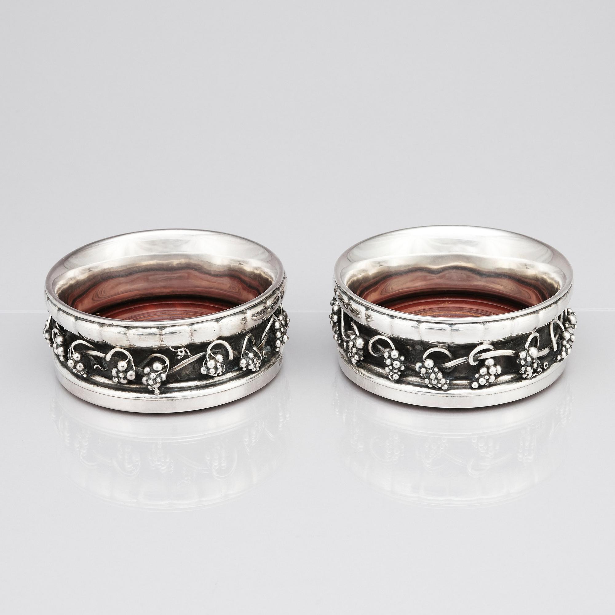 Georg Jensen, a pair of 830/1000 silver coasters, Copenhagen ca 1915-1919.