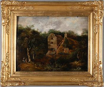OKÄND KONSTNÄR, olja på pannå, ej signerad, England, 1700-/1800-tal.