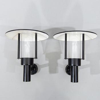 FALKENBERGS BELYSNING, a pair of wall lamps for out doors, late 20th century.