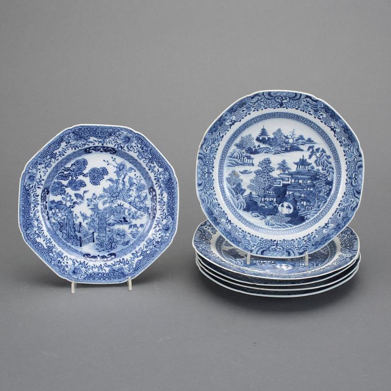 TALLRIKAR, 6 st, porslin, Kina, Qianlong, 1700-tal.