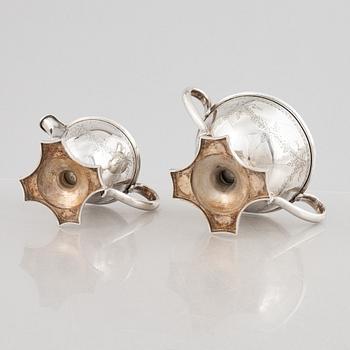 a silver sugar bowl and creamer, Denmark, 1904.