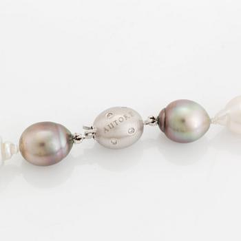 A cultured South Sea pearl necklace.